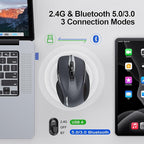 TECKNET Wireless Mouse Rechargeable 4800 DPI Silent USB A & Bluetooth Mouse 6 - Image 2