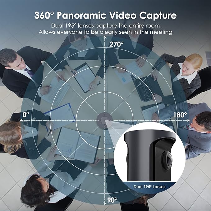 NexiGo Meeting 360, 8K Captured AI-Powered Framing & Speaker Tracking, Plug & - Image 7