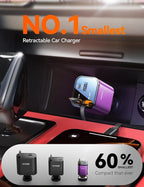 Retractable Car Charger USB C 84W Car Accessories Adapter - Image 2