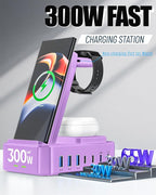 300W Wireless Charger for Samsung, Zutspzss 10 in 1 Wireless Charging Station - Image 3