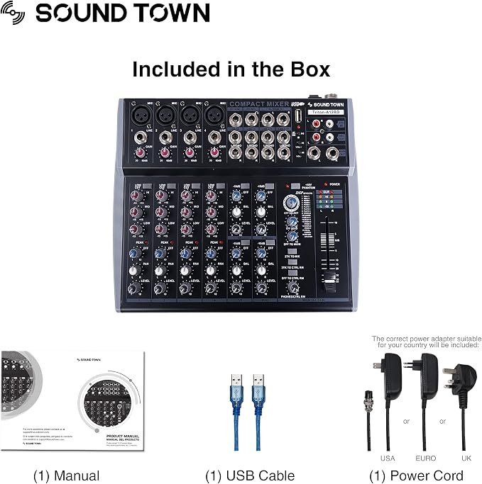Sound Town Professional 12-Channel Audio Mixer - Image 4