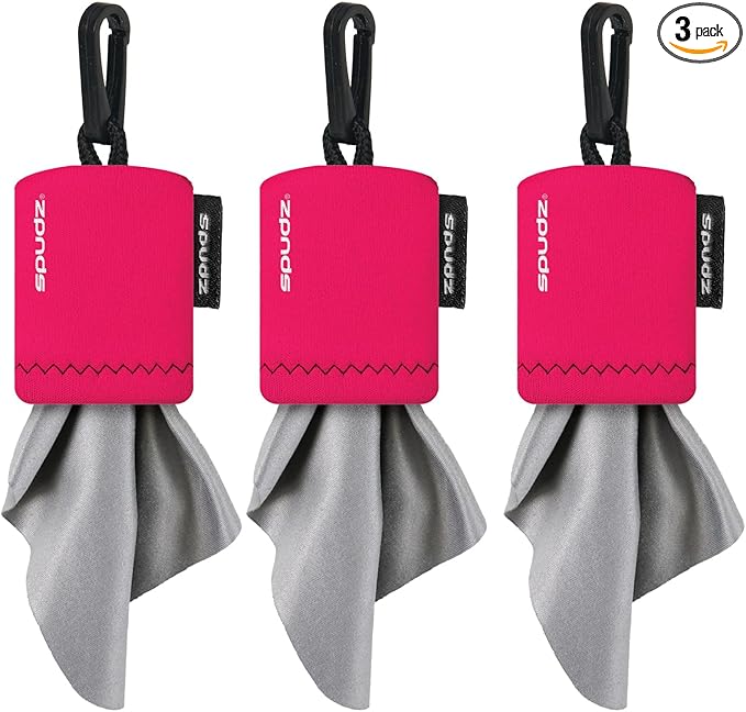 SPUDZ Classic Microfiber Lens Cleaner – Clip-On Pouch, Washable – by ALPINEINNOVATIONS