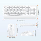 MEETION White Wireless Keyboard and Mouse, 2.4G USB Receiver Plug-and-Play - Image 6