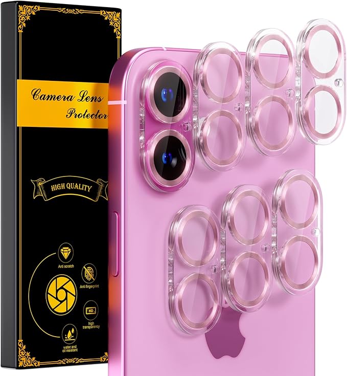 beuxece for 6 Pack iPhone 16 / iPhone 16 Plus Camera Lens Protector 9H Tempered by Beuxece
