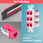 Everest 45° Angled RJ45 Cat6 Keystone Jacks 50-Pack in Pink - Image 7
