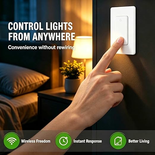 NineLeaf Wireless Light Switch and Receiver Kit, 1300FT RF Range, No Wiring - Image 8