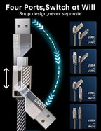 【One is Enough】 4-in-1 USB C to Micro Cable, High-Speed Charging & Fast Data - Image 2