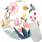 Mouse Pad, Floral Mouse Pad, Round Computer Mouse Mat by Armanza