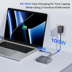 KVM Switch 2 Monitors for 1 Laptop and 1 Desktop 4K@60Hz, USB C HDMI Dual - Image 8
