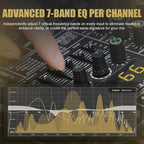6 Channel Audio Mixer Sound Board Console System 99 DSP DJ Mixer 48V Phantom - Image 4