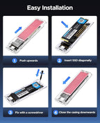ORICO M.2 NVMe SSD Enclosure, USB 3.2 Gen 2, Transparent External Solid State - Image 6