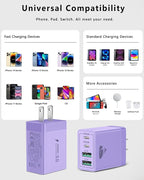 USB C Wall Charger Block 2-Pack, Aiminu 40W 4-Port PD Power Delivery Fast Type - Image 5