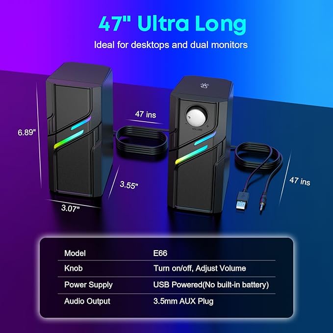 LENRUE Computer Speakers for Desktop PC - Image 6