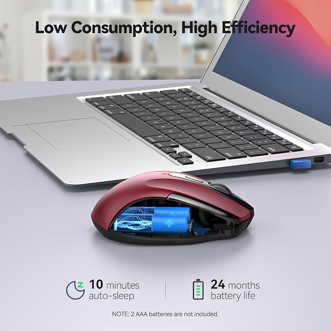 TECKNET Wireless Mouse for Laptop, Silent Mouse Quiet Click, Computer Mice - Image 6