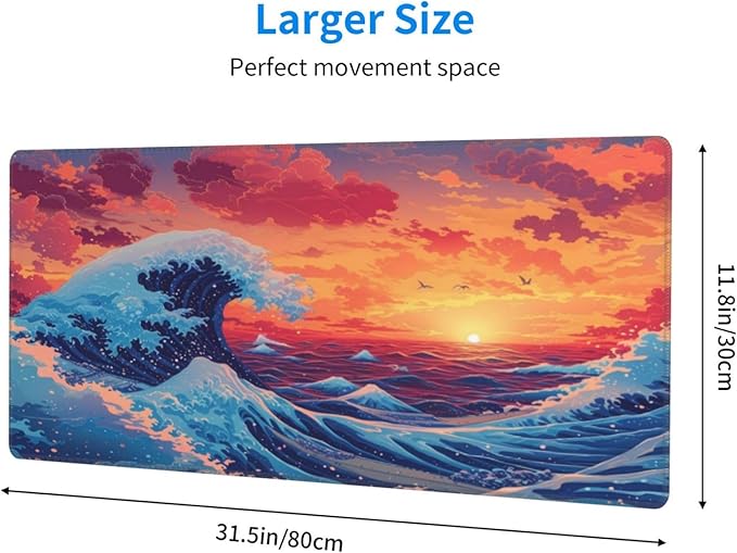 Gaming Mouse Pad Desk Pad, Extended Big Mouse Pad, 31.5x11.8 Inch Long Computer - Image 2