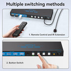 8K@60Hz DisplayPort KVM Switch 4 Computers 1 Monitor USB3.0 4K120Hz 4 Ports DP - Image 6