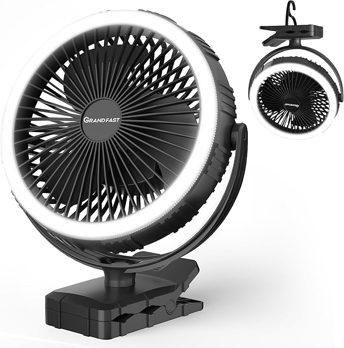 Camping Rechargeable Fan, Battery Operated by GRANDFAST