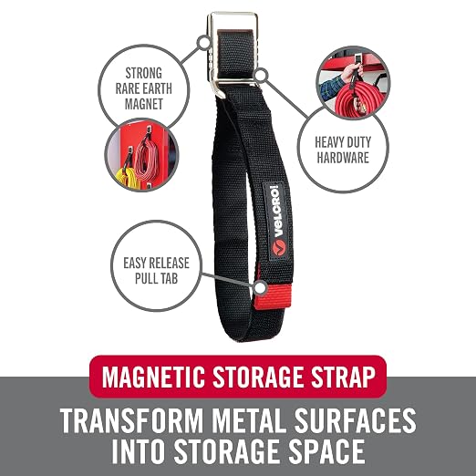 VELCRO Brand Heavy Duty Magnetic Storage Strap, Holds 15lbs, - Image 2