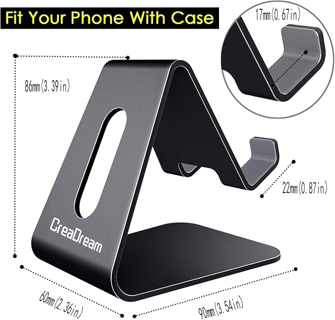 CreaDream Cell Phone Stand, Aluminum Desktop Stand Compatible - Image 5