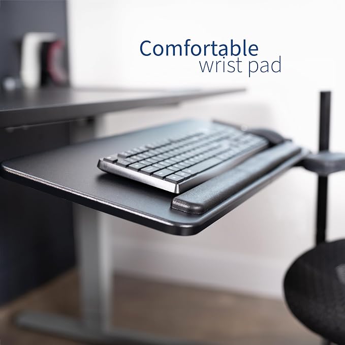 VIVO Office Chair Mounted 26 x 12 Inch Keyboard and Mouse Tray, Ergonomic Tilt - Image 8