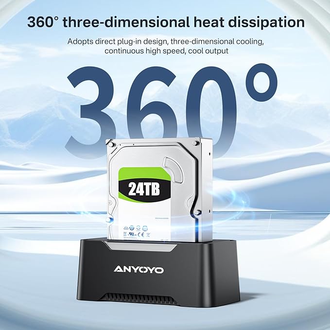 USB-C Hard Drive Docking Station, 2.5"/3.5" Inch SATA Enclosure - Image 6