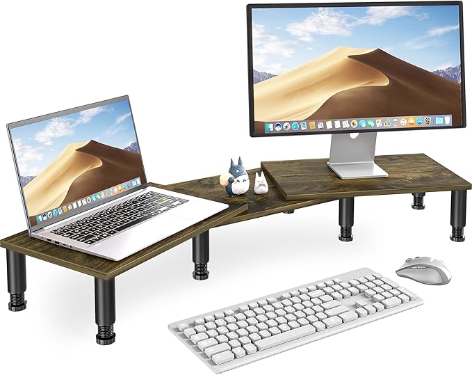 AX WABER Dual Monitor Stand Riser, Monitor Stand by 1