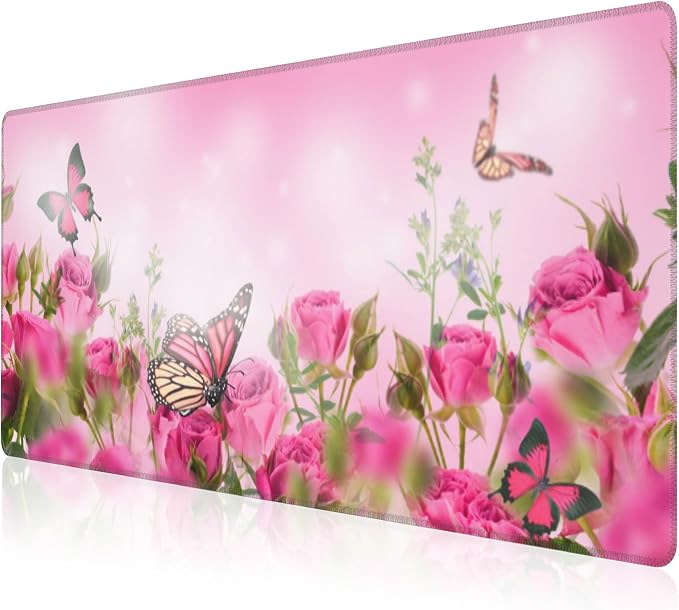 Mouse Pad, Large Pink Roses by NIYLYNSYN