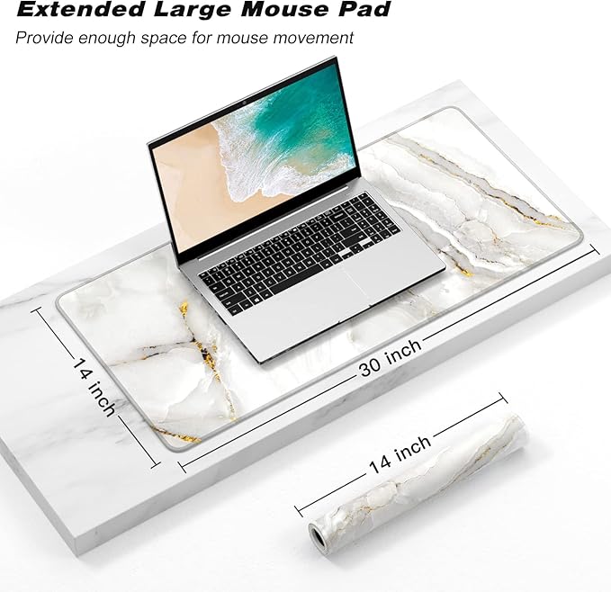 Extended Gaming Mouse Pad, XXL Large Desk Pad 30 x 14 Inch, Big Computer - Image 2