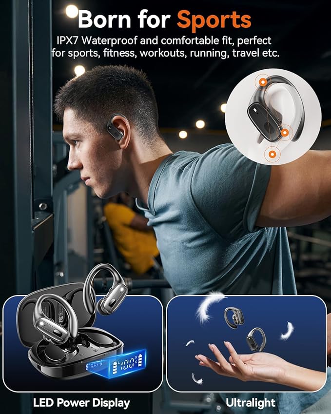 Wireless Earbuds, Sports Bluetooth 5.4 Headphones, Ear Buds - Image 2
