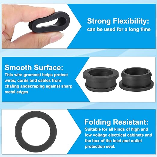 PATIKIL 32.6mm / 1-1/4 Inch Drill Hole, 1 Inch ID Rubber Grommets - Image 3