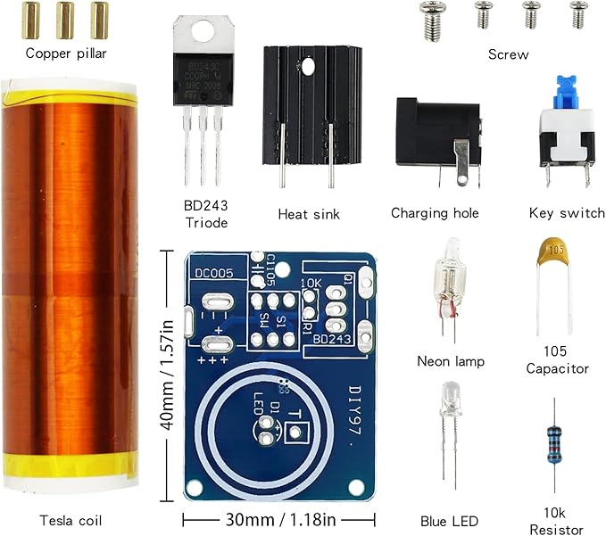 Soldering Practice Kit DIY Tesla Coil Wireless Transmission Lighting Function - Image 3