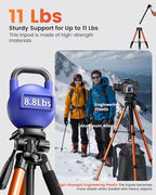 73" Camera Tripod and Monopod, Professional Aluminum Tripod Stand - Image 2