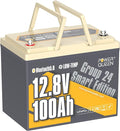 Power Queen 12V 100Ah LiFePO4 Battery Bluetooth Lithium Battery, Low-temp by PowerQueen