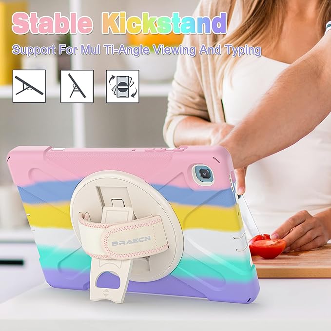 BRAECN for Galaxy Tab S6 Lite Case for Kids, Heavy Duty Rugged Shockproof Case - Image 3