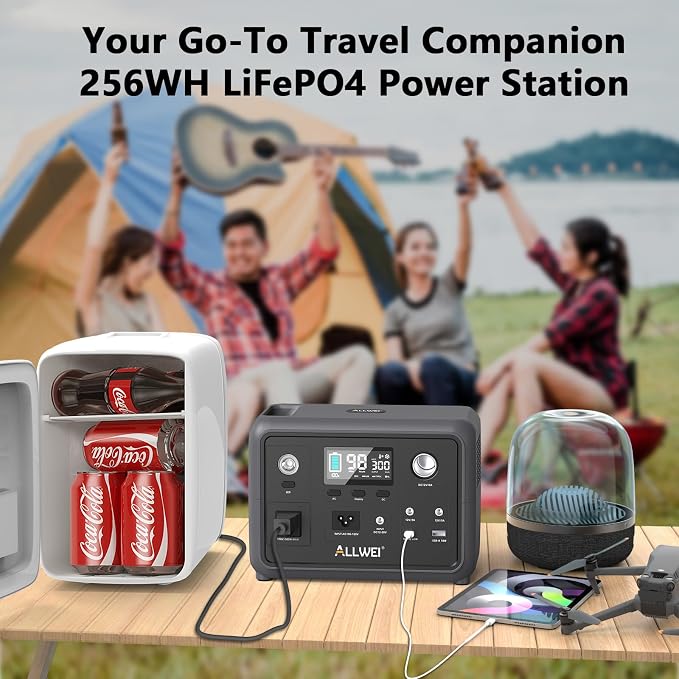 ALLWEI 300W/256Wh LiFePO4 Solar Generator - Image 5