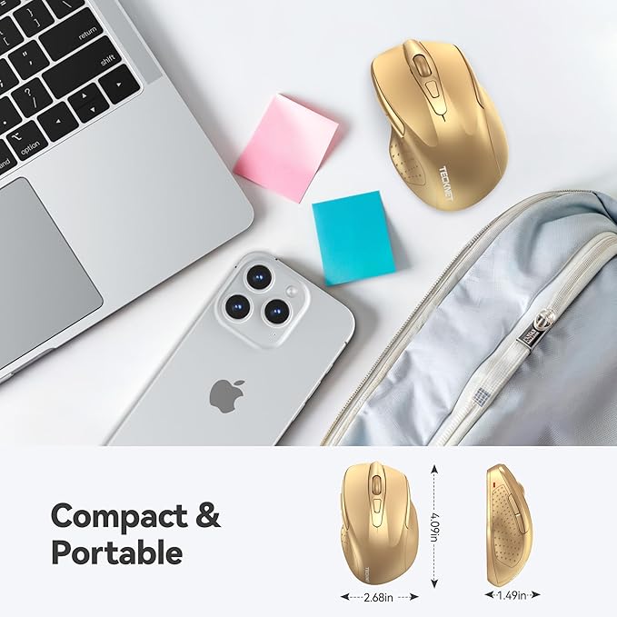TECKNET Wireless Mouse, 2.4G Ergonomic Optical Mouse, Computer Mouse - Image 2
