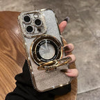 Magnetic Kickstand Case for iPhone 15 14 13 12 Pro Max Sparkling Diamond Cover - Image 6