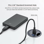 USB 3.0 Hub Sound Card USB-C 2 Port USB 60mm Desk Grommet Splitter Dock Station - Image 5