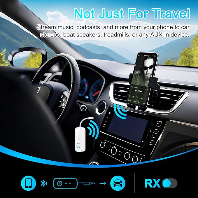 Premium Pro Bluetooth 5.4 Transmitter Receiver, Airplane Audio Adapter - Image 6
