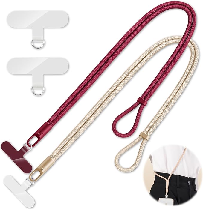 2 Pack Phone Lanyard, 2×Phone crossbody strap, 4×Tether Tabs, Universal Cell by KITANIS