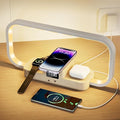 LED Bedside Lamp with Wireless Charger, 3-in-1 Touch Control Table Lamp with by CRLL