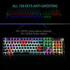 AULA F2088 Typewriter Style Mechanical Gaming Keyboard Blue Switches, Rainbow - Image 6