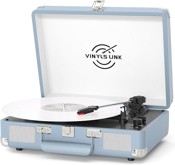 VINYLS LINK Vinyl Record Player Bluetooth, 3-Speed Turntable Vinyl Player by VINYLSLINK