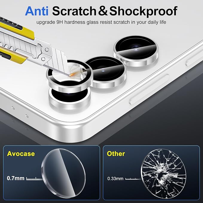 for Samsung Galaxy S24 FE Camera Lens Protector, Individual Metal Ring Tempered - Image 3