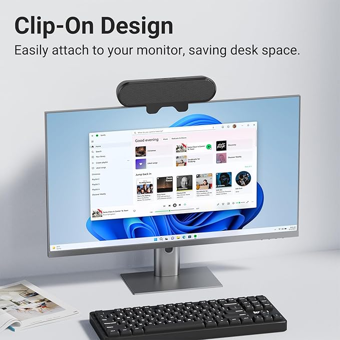 INGA Computer Speakers for Desktop PC, USB Monitor Speaker Bar - Image 2