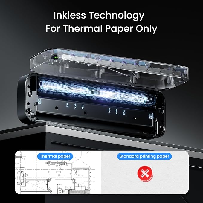 Portable Printers Wireless for Travel, Inkless Printer for Phone & Laptop - Image 4