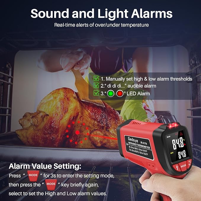 Infrared Thermometer Gun, Gedaye Laser Temperature - Image 3