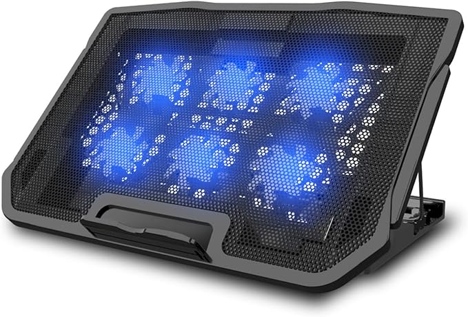 Adjustable Laptop Stand with 6 Quiet Cooling Fans, Upgraded Laptop Cooler by DIWEMI