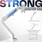 VIVO Articulating Single 17 to 27 inch Pneumatic Spring Arm Clamp-on Desk Mount - Image 3