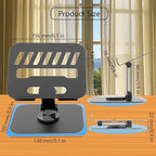 Larger Metal Tablet Stand, Adjustable 360° Rotation Tablet Holder Compatible - Image 3